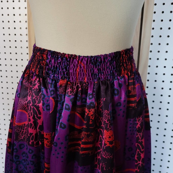 -Vintage Diane Freis Silk 2 Piece Dress Purple Red - Picture 9 of 16